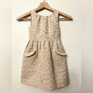 Mini Boden Cream Floral Jacquard Formal Dress for Girls